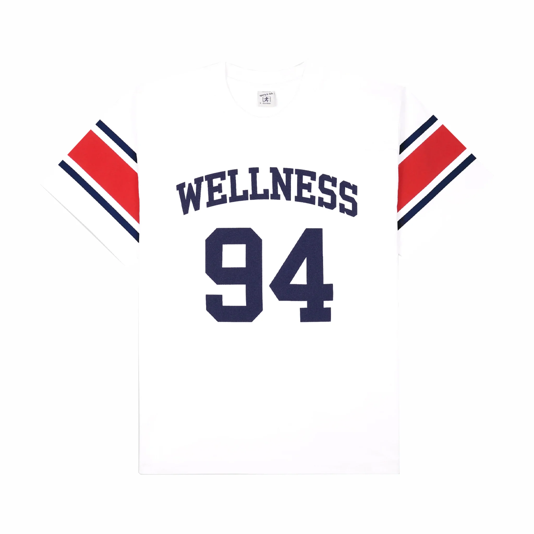 Sporty & Rich Women's Wellness 94 Rugby Tee (White/Ruby/Navy)