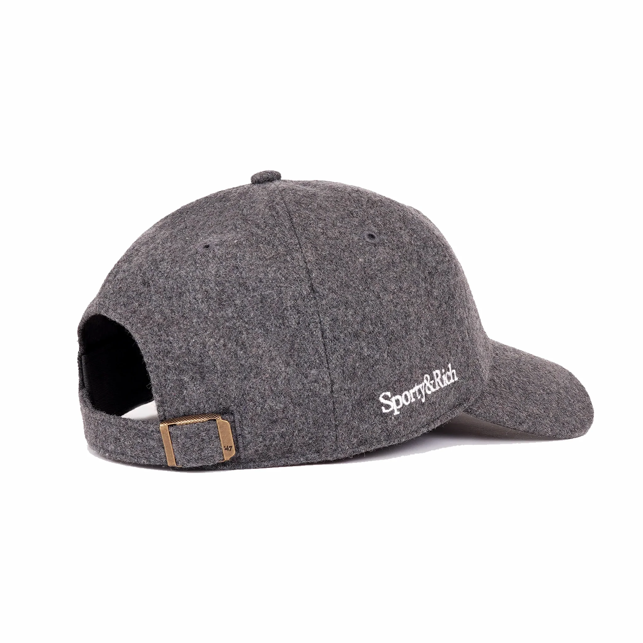 Sporty & Rich Yankees Serif Wool Hat (Dark Grey) - Image 4