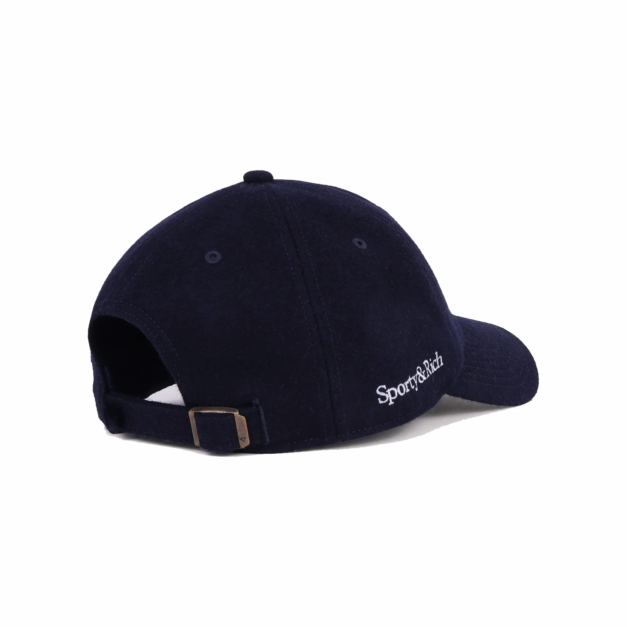 Sporty & Rich Yankees Serif Wool Hat (Dark Navy/White) - Image 4