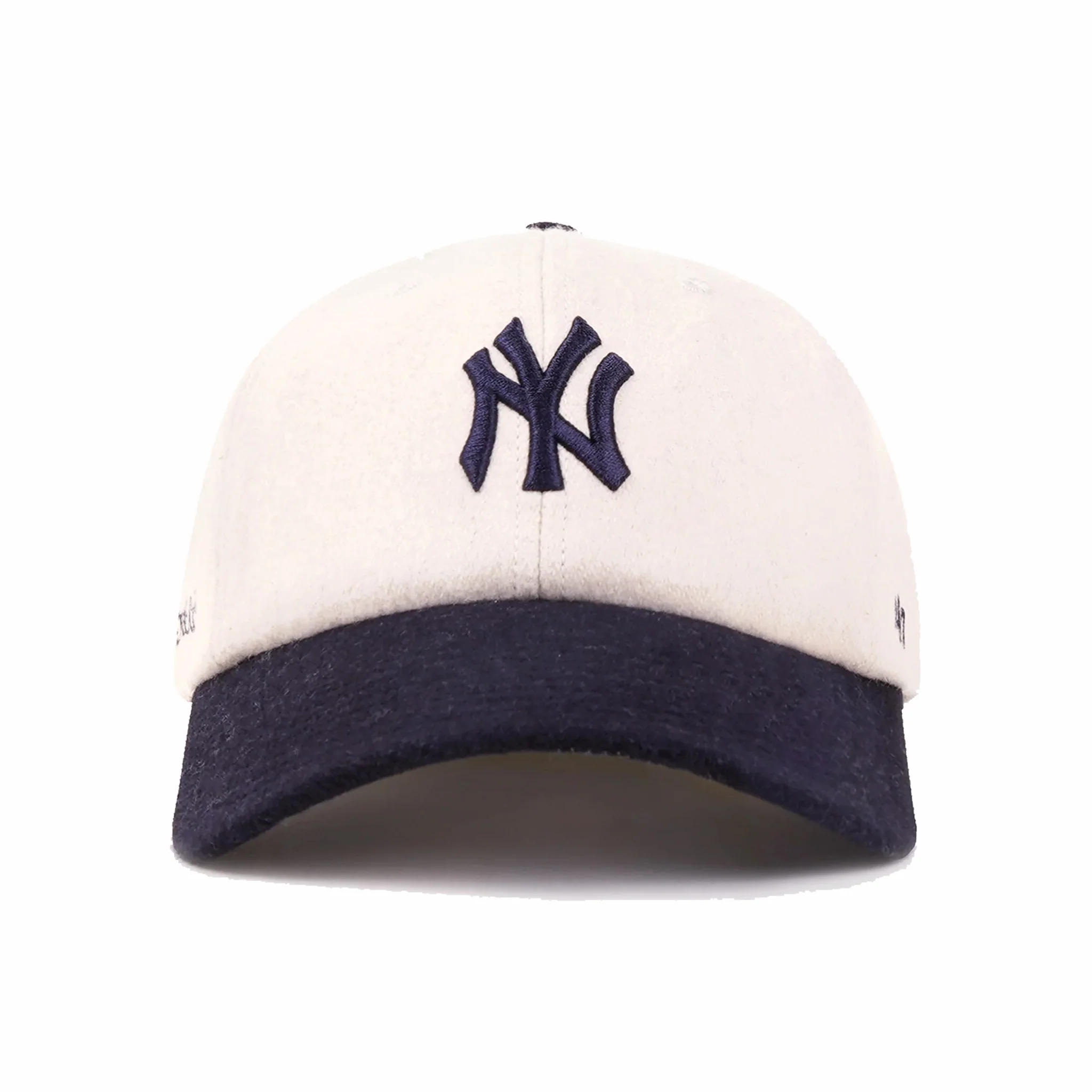 Sporty & Rich Yankees Serif Wool Hat (Ecru/Dark Navy)