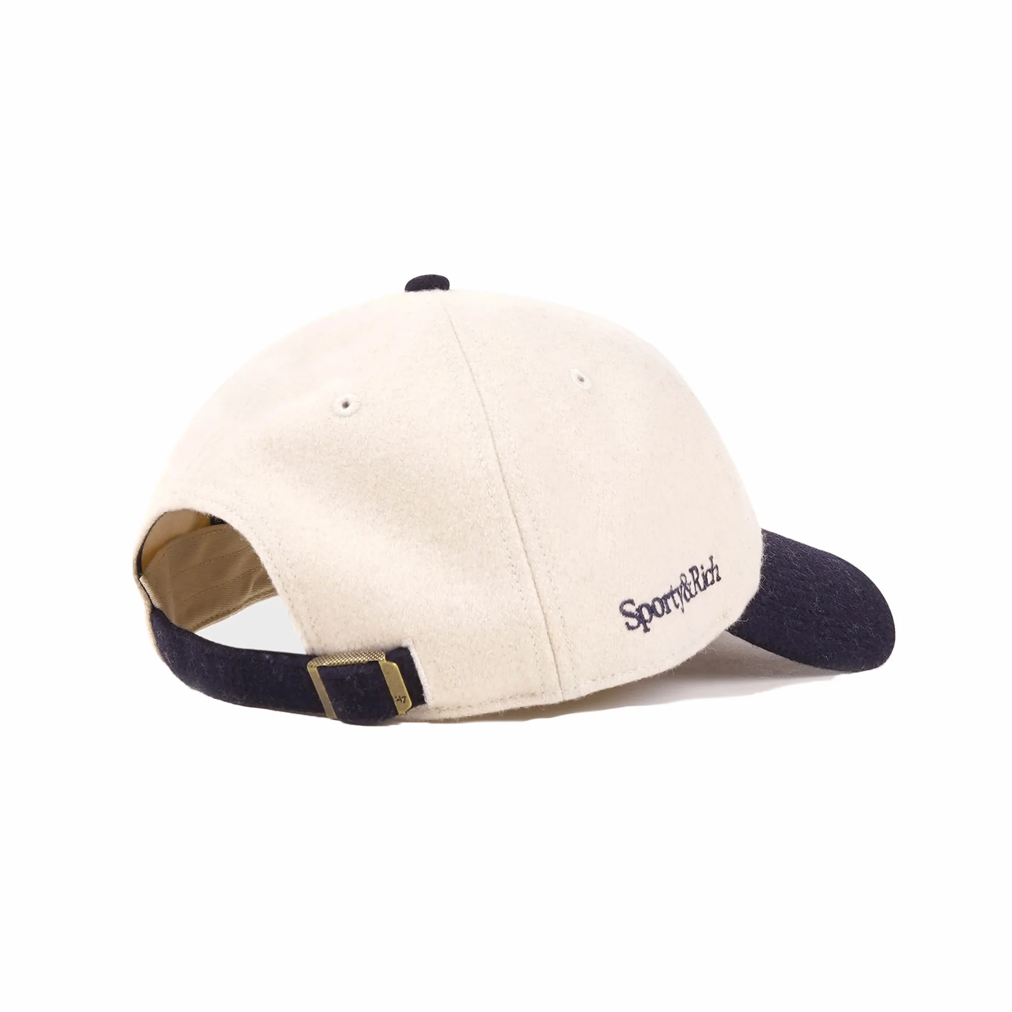 Sporty & Rich Yankees Serif Wool Hat (Ecru/Dark Navy) - Image 4