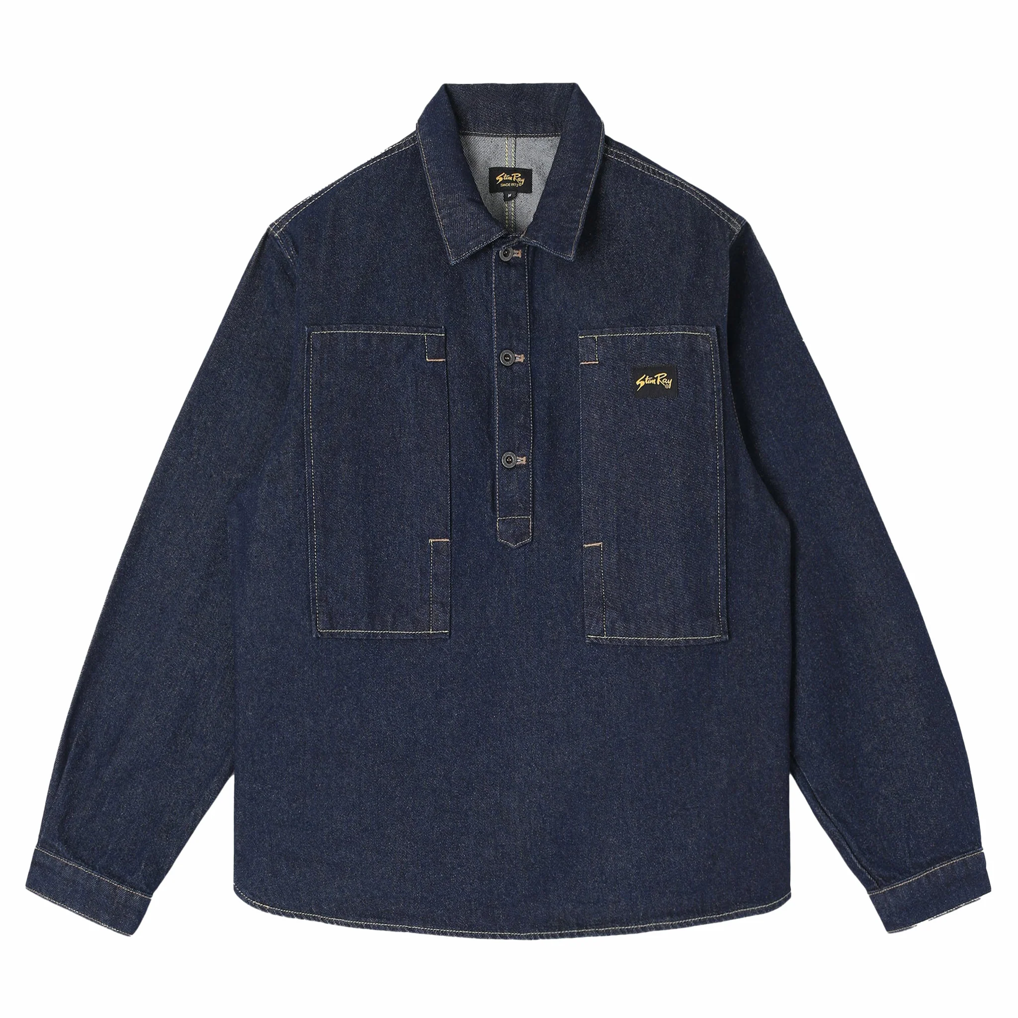 Stan Ray Painters Pop Over Shirt - Single Rinse Denim (Navy)