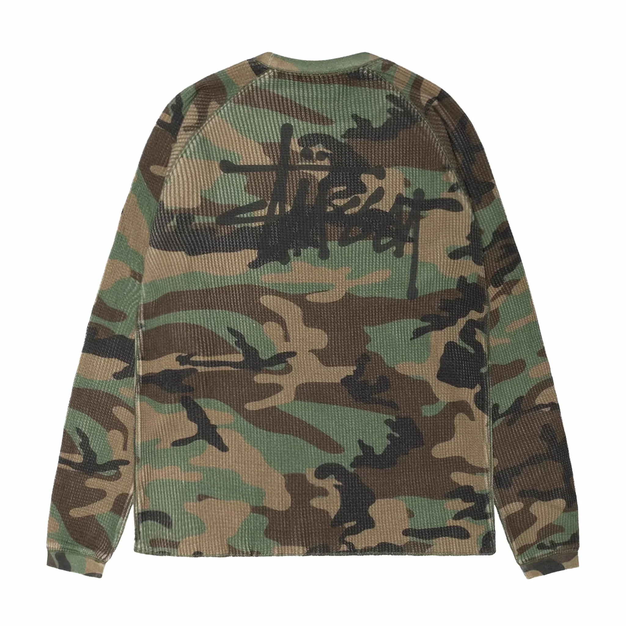 Stüssy Basic Stock Raglan Thermal (Woodland Camo)