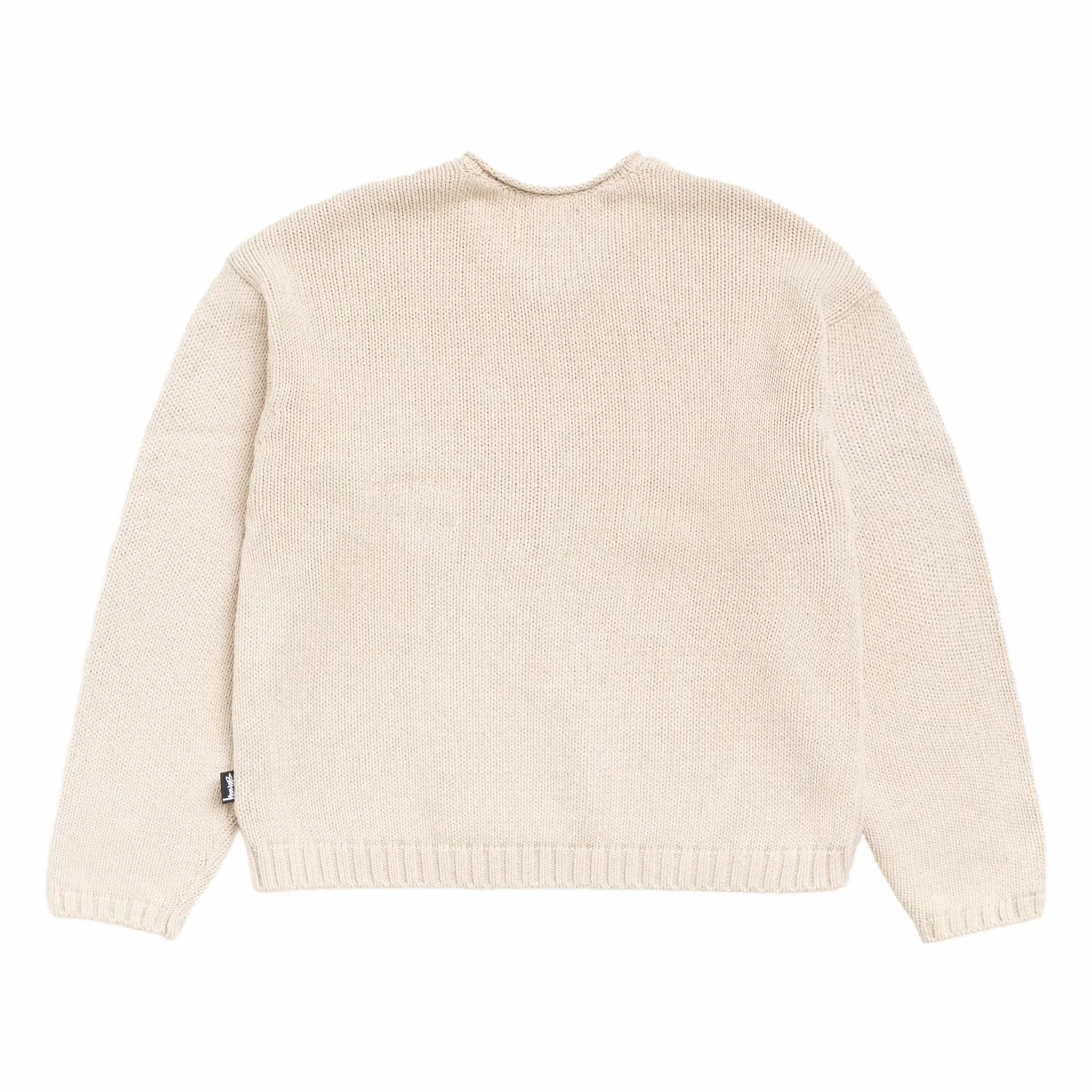 Stüssy Roll V Neck Sweater (Oatmeal) - Image 2