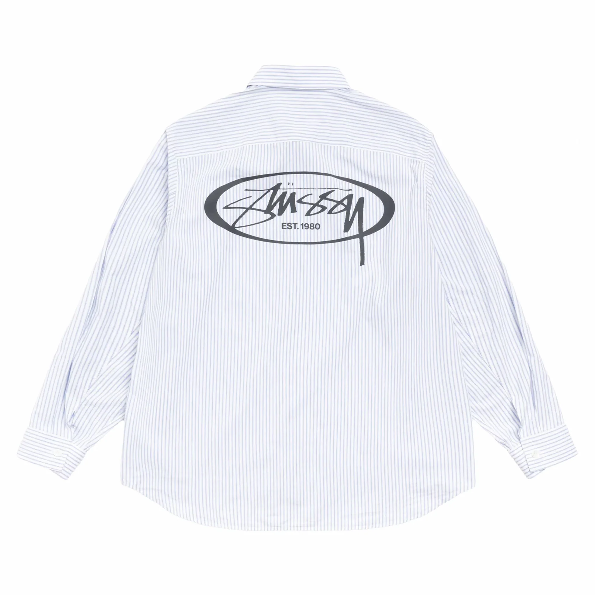Stüssy Standard Longsleeve Shirt Logo (Blue Stripe) - Image 2
