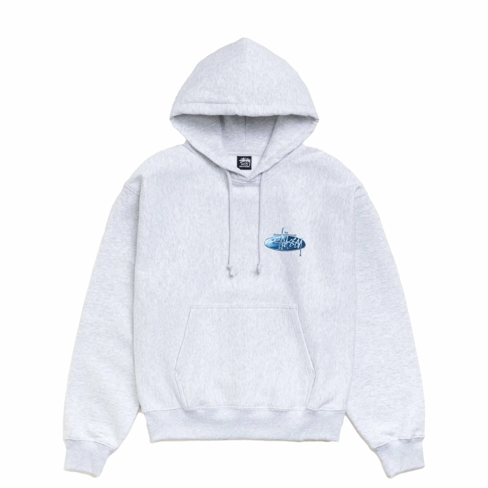 Stüssy Wave Oval Hoodie (Ash Heather)