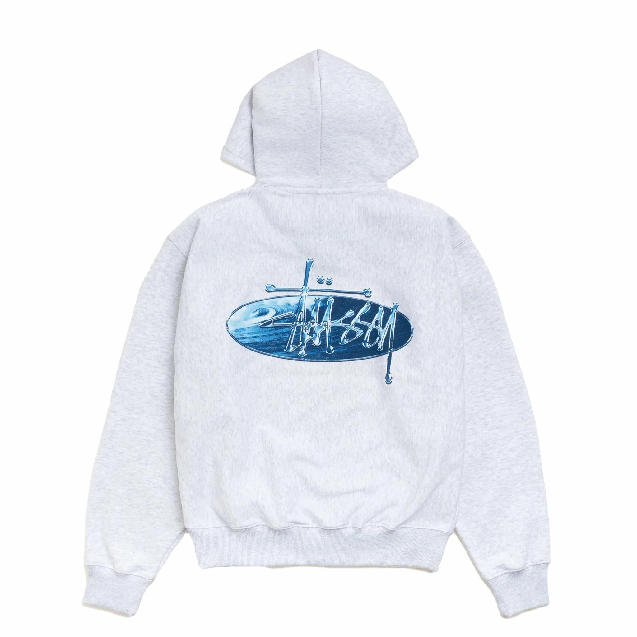 Stüssy Wave Oval Hoodie (Ash Heather) - Image 2