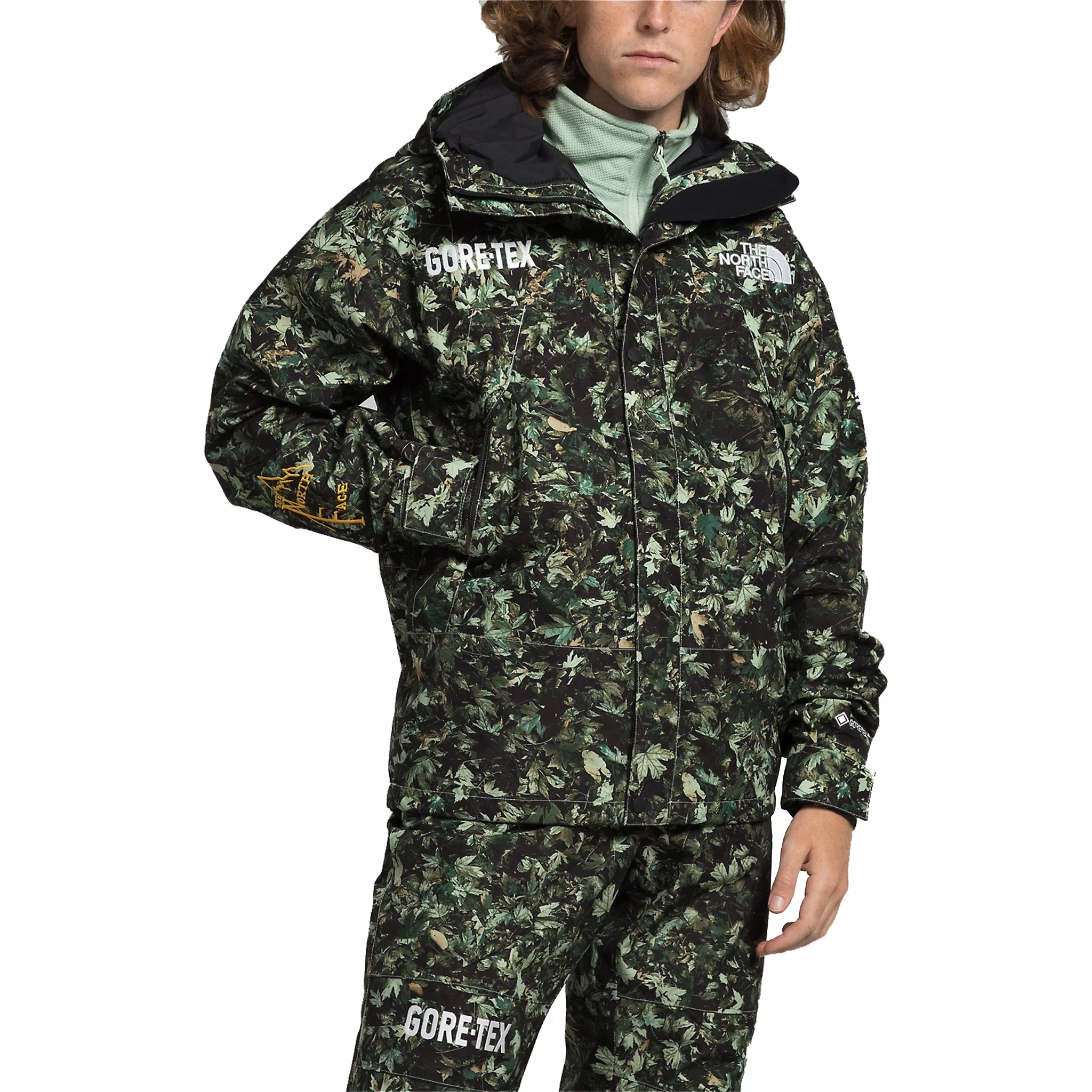 The North Face Men’s GTX Mountain Jacket (Misty Sage Fallen Leaves Print) - Image 3