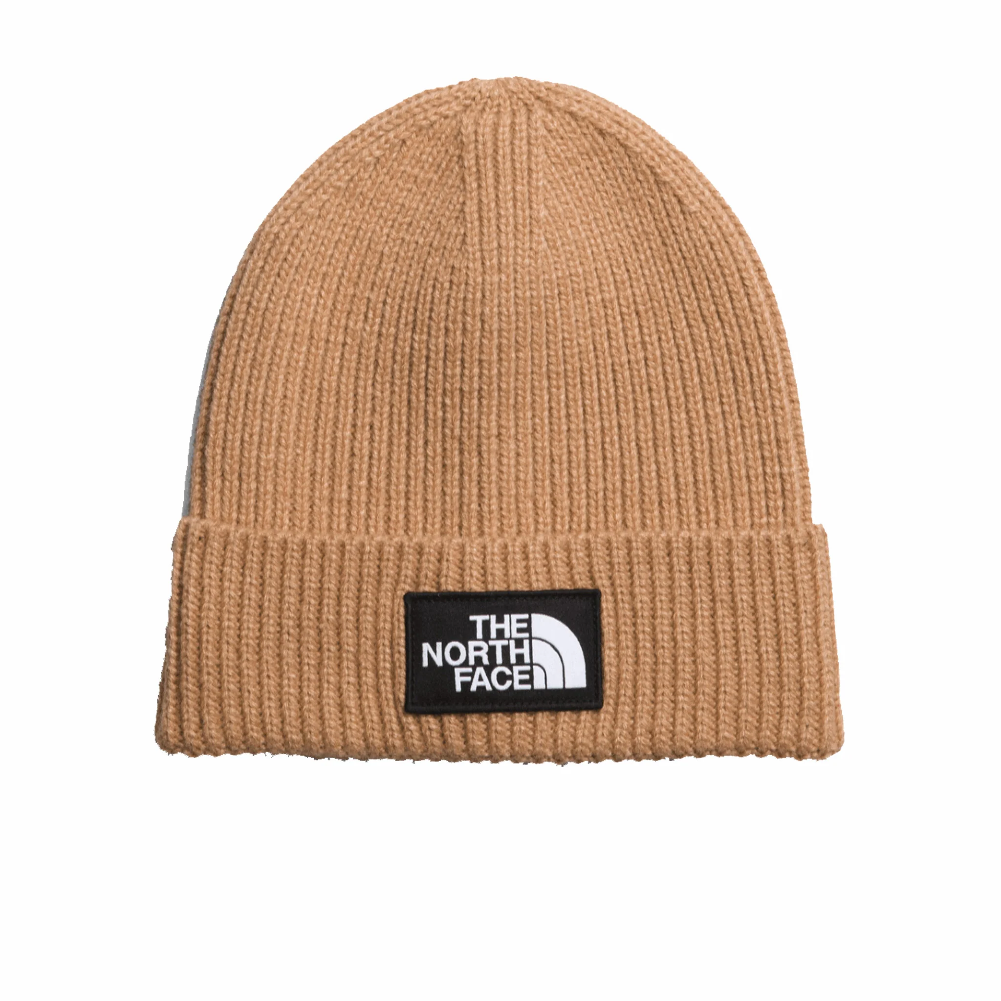 The North Face TNF Box Logo Cuffed Beanie (Almond Butter)
