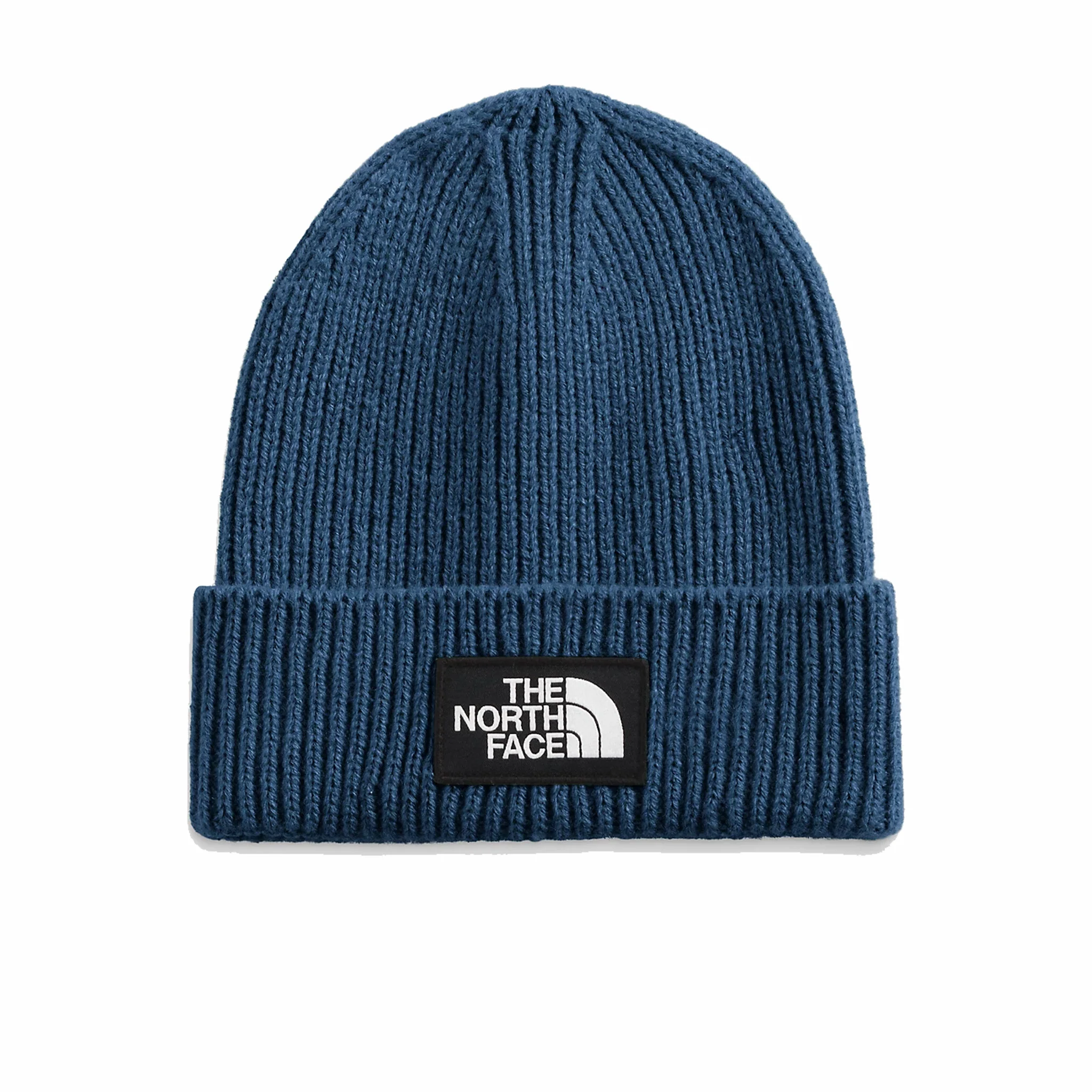 The North Face TNF Logo Box Cuffed Beanie (Shady Blue)