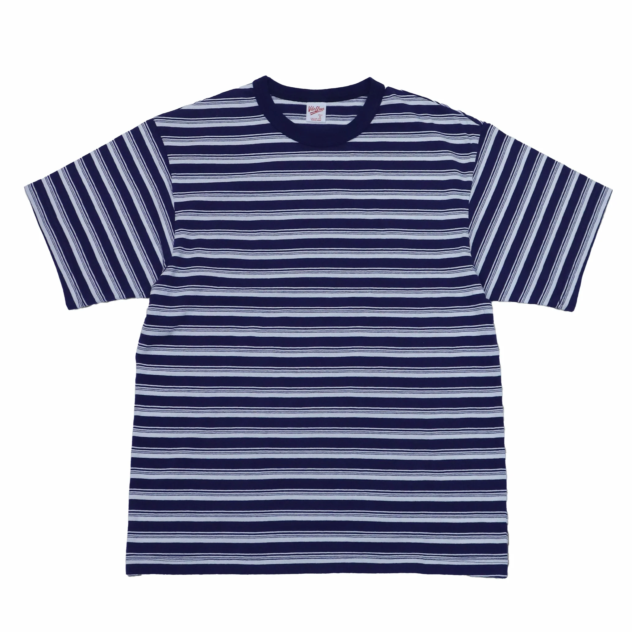 Velva Sheen Short Sleeve Stripe T-Shirt (Off White/Navy)