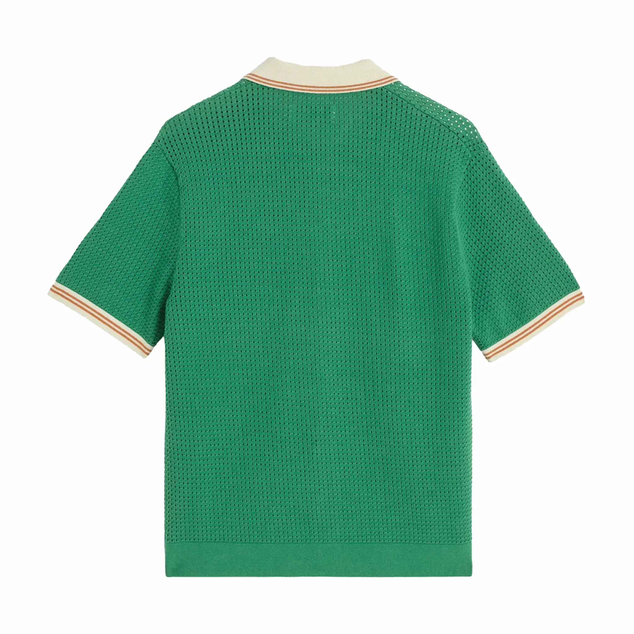 Wax London Belle SS Shirt - Tipped Pointelle (Green/Ecru) - Image 2