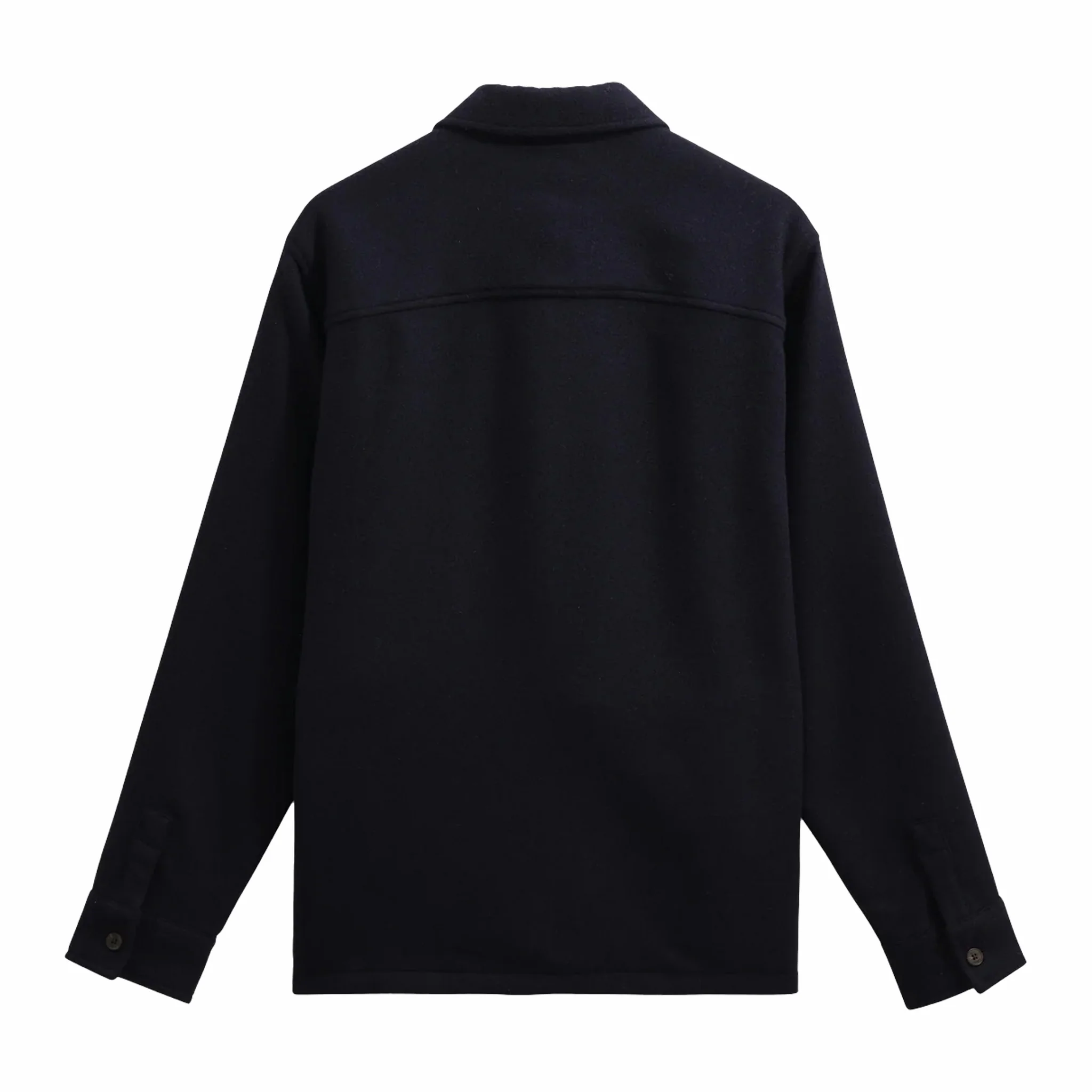 Wax London Lomond Overshirt - Thick Wool Blend (Navy) - Image 2
