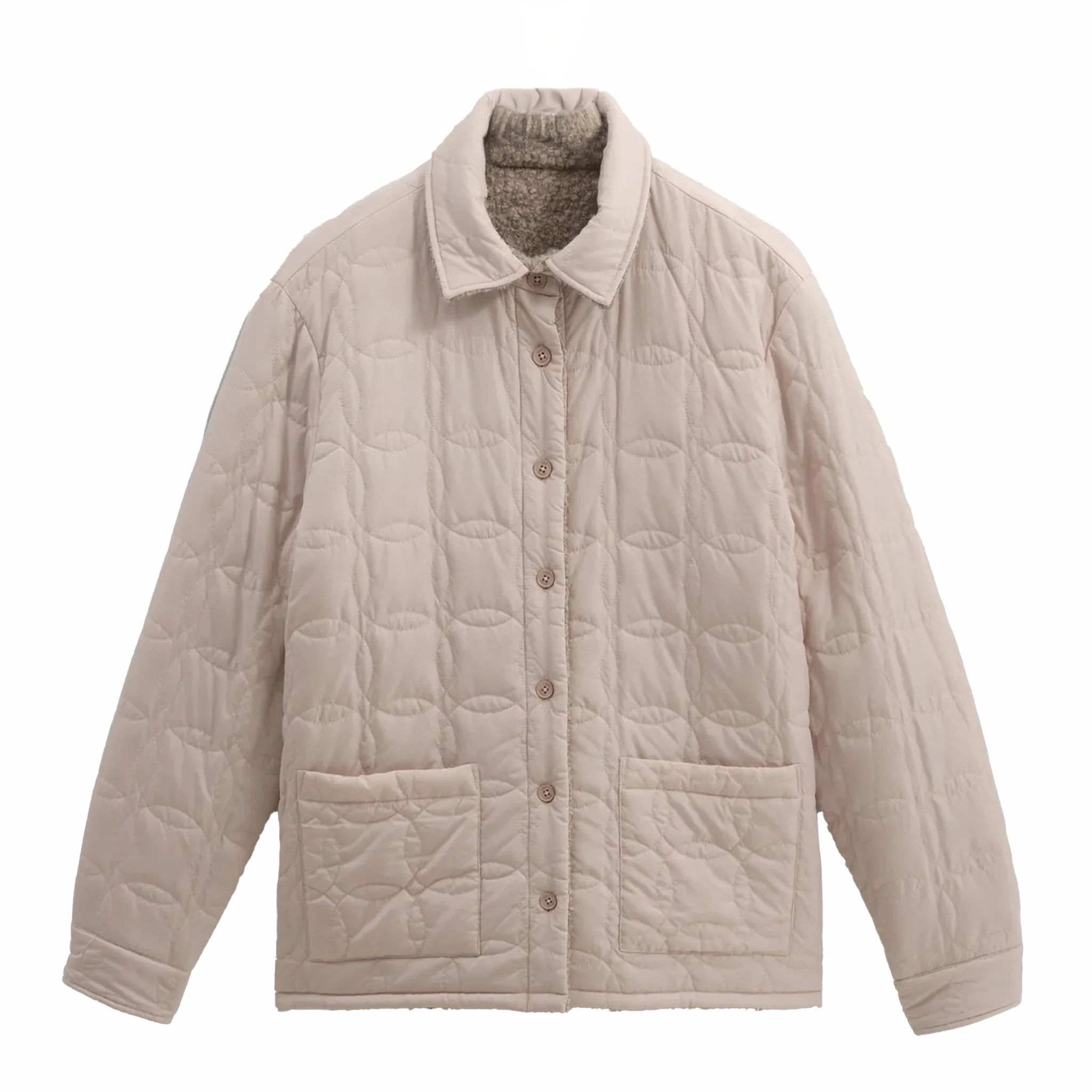 Wax London Mount Reversible Overshirt - Bobble Wool (Natural) - Image 4