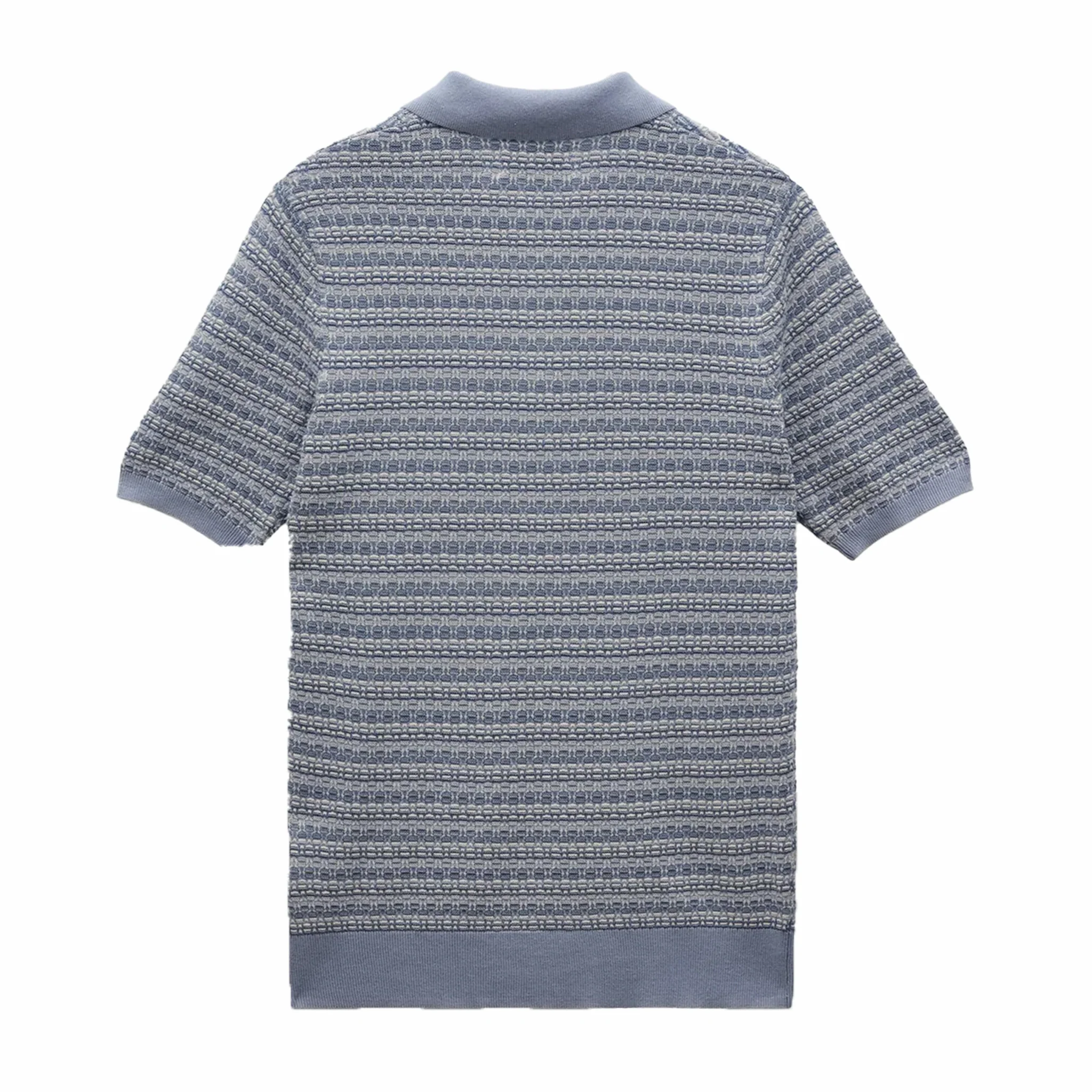 Wax London Naples SS Polo - Mini Geo (Light Blue) - Image 2