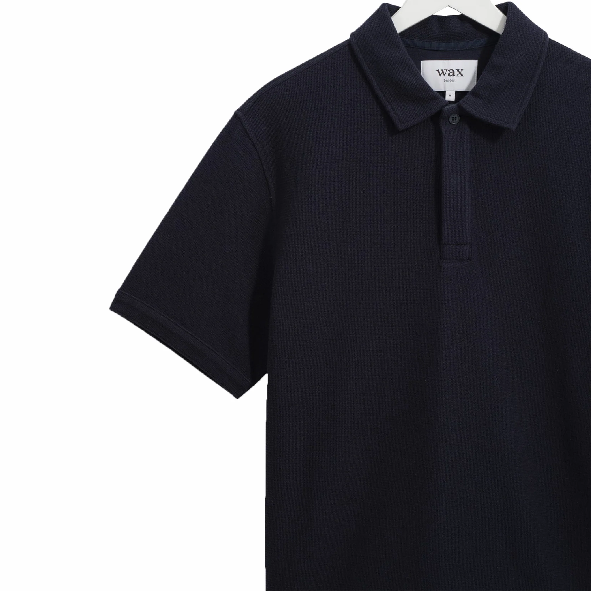 Wax London Shore SS Polo - Mini Texture (Navy) - Image 3