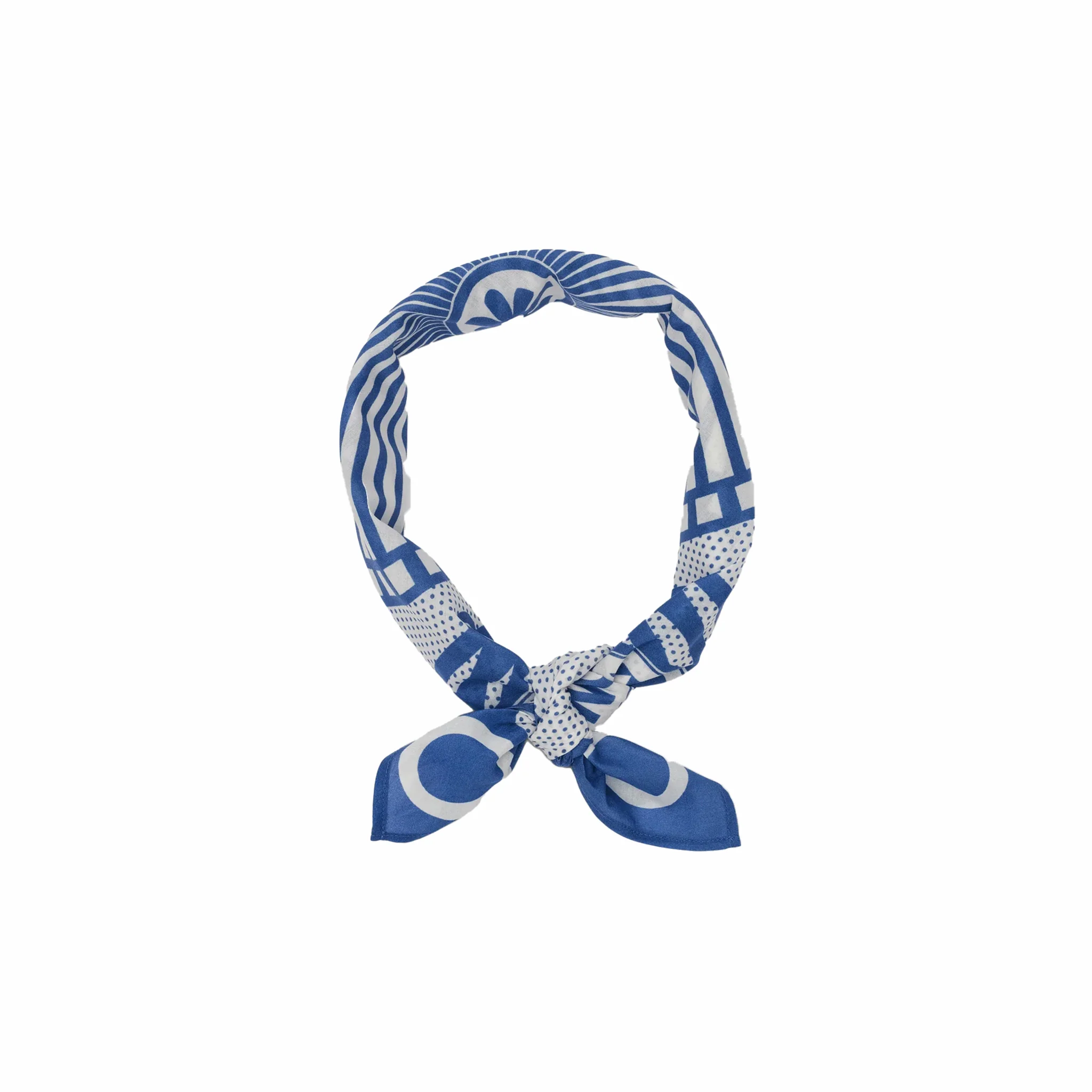 Wax London Sloane Neckscarf - Wax Bandana (Ecru/Blue) - Image 2