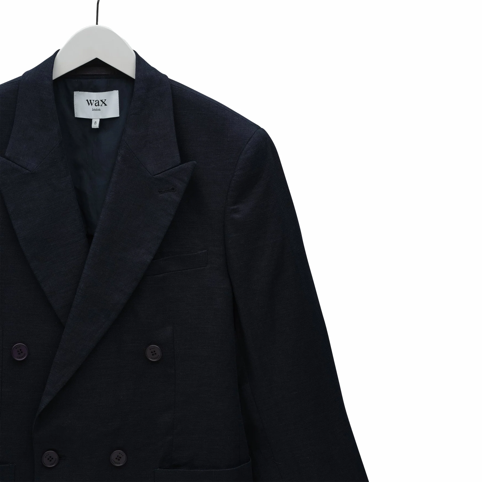 Wax London Vigo Blazer - Linen (Navy) - Image 3
