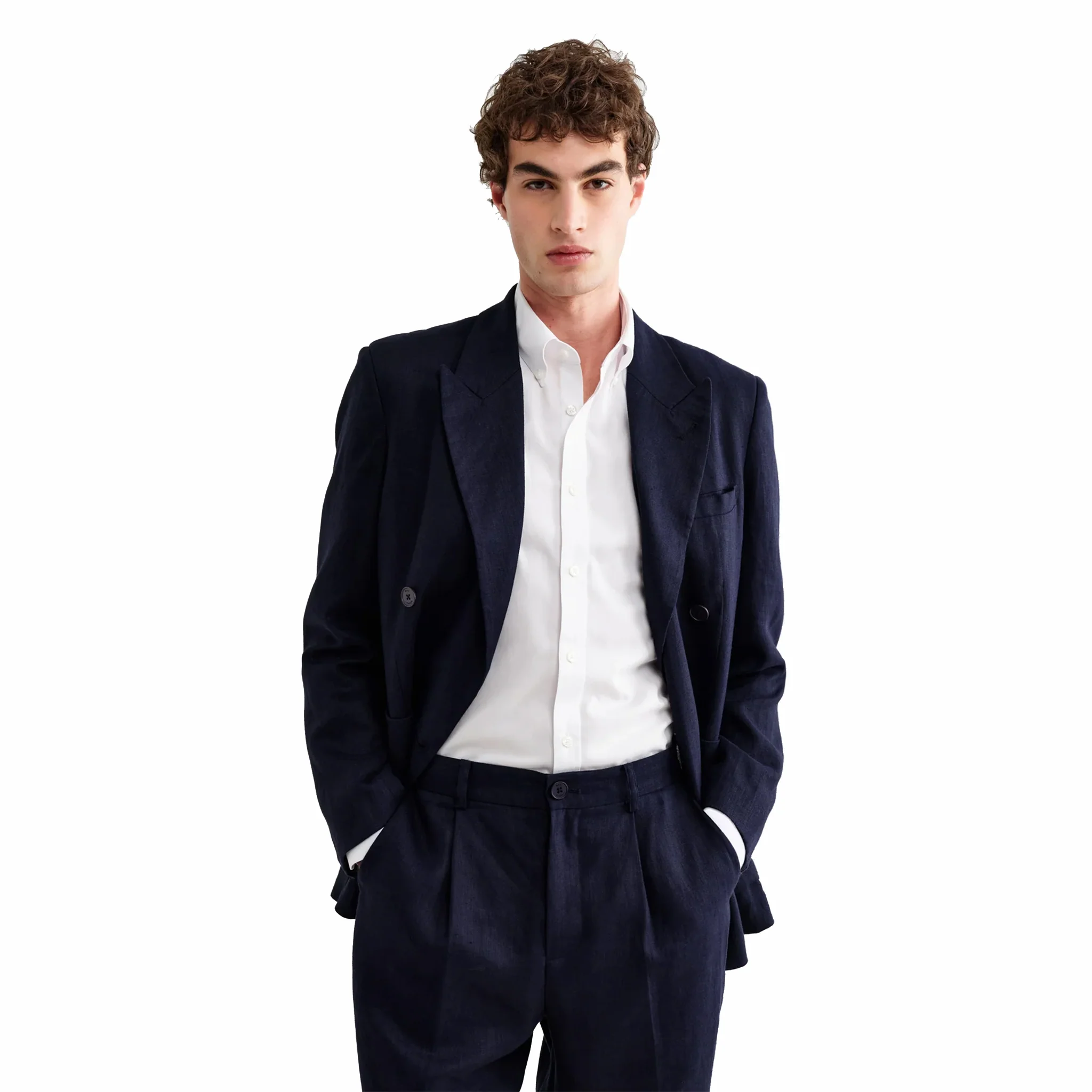 Wax London Vigo Blazer - Linen (Navy) - Image 4