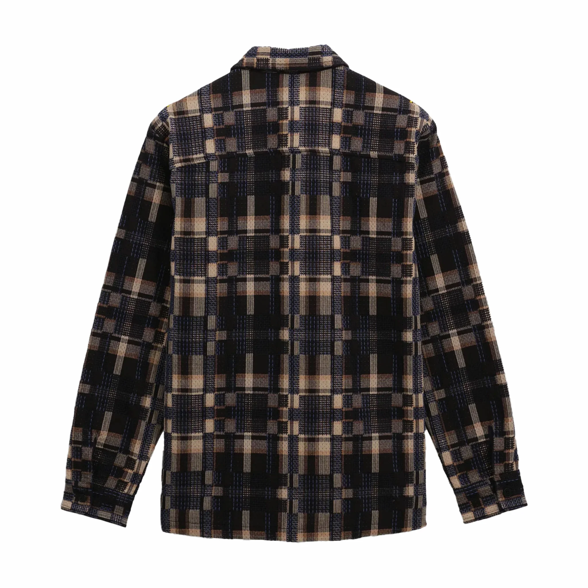 Wax London Whiting Overshirt - Glitch Check (Natural/Navy) - Image 2