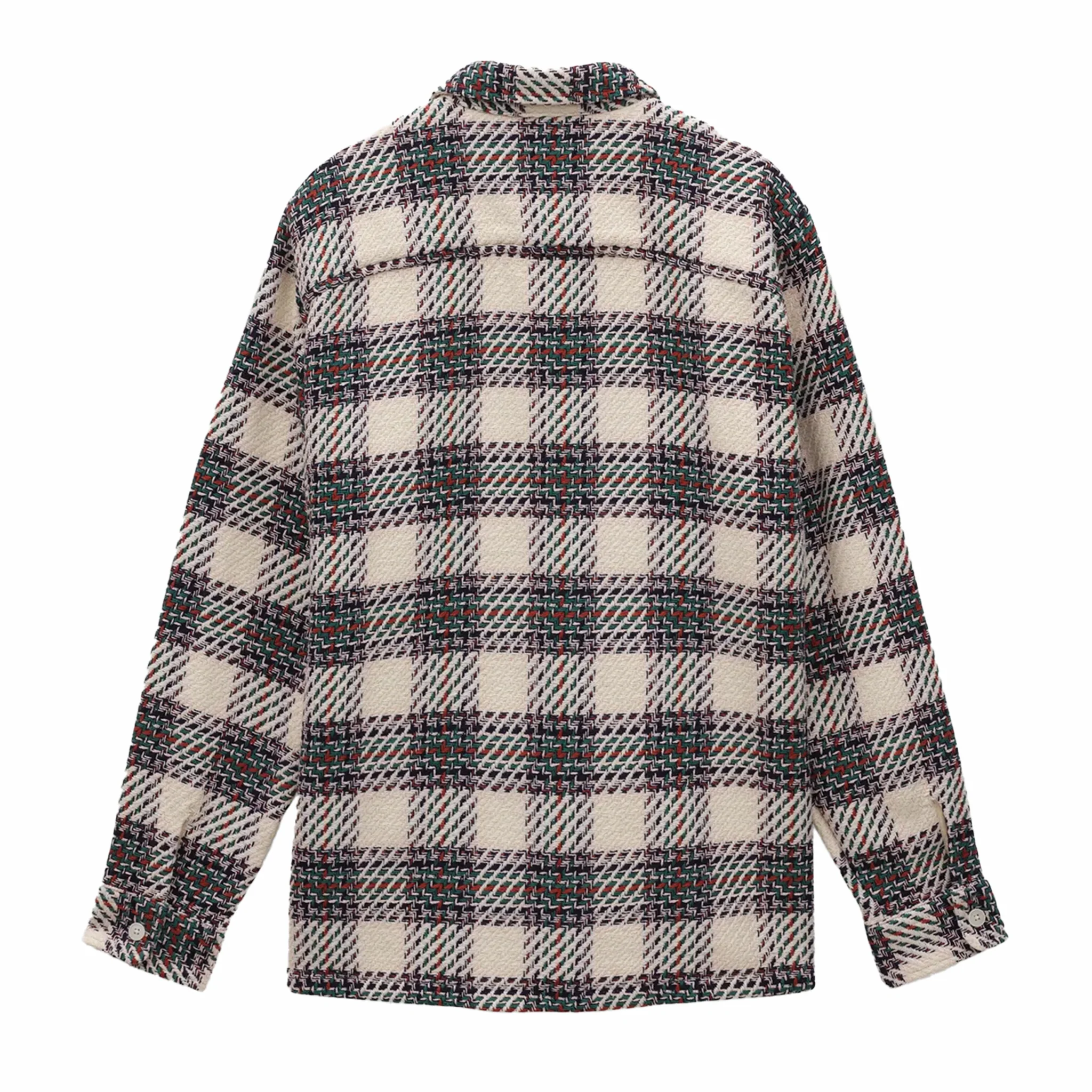 Wax London Whiting Overshirt - Hutton Check (Ecru/Multi) - Image 2