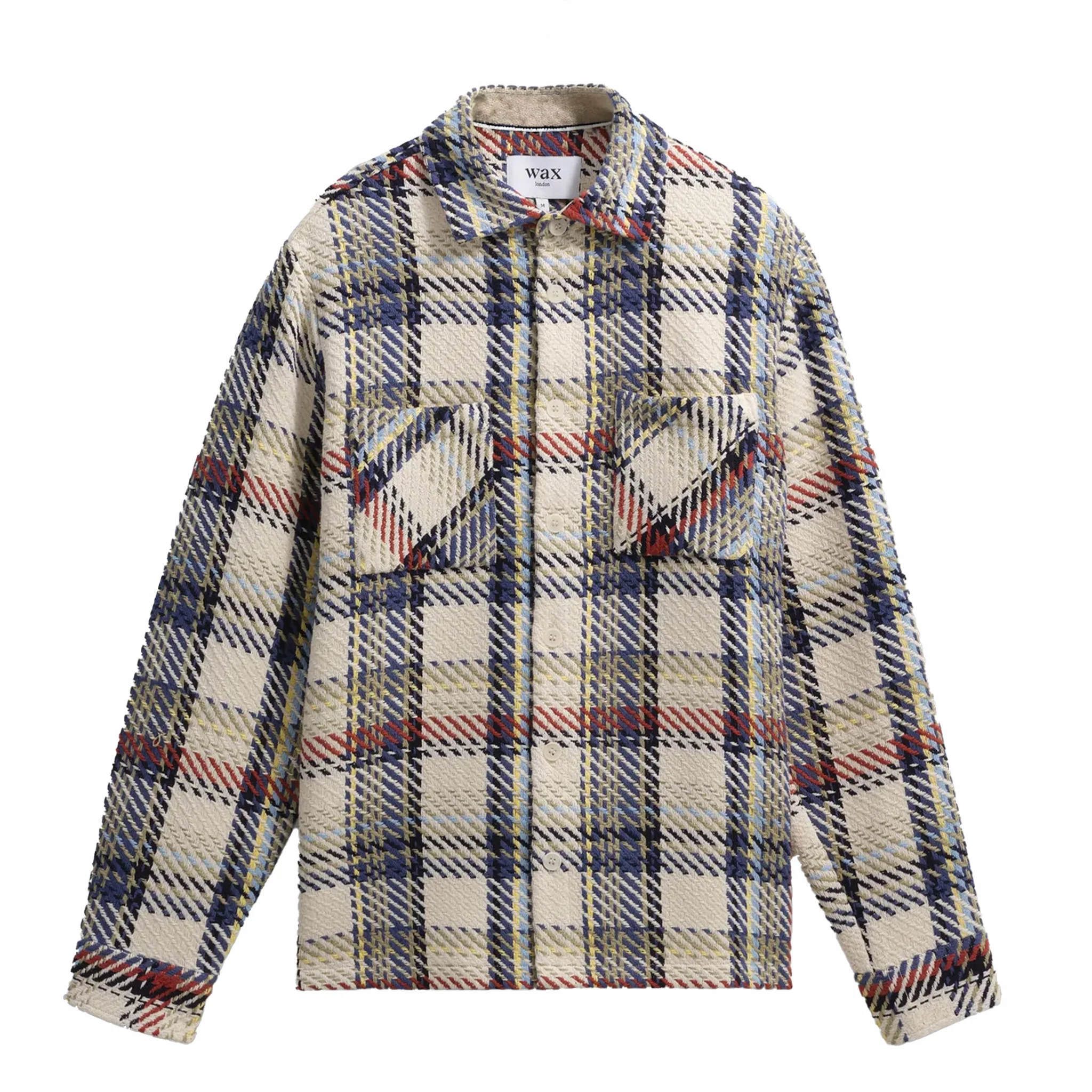 Wax London Whiting Overshirt - Jazz Weave (Ecru/Multi)