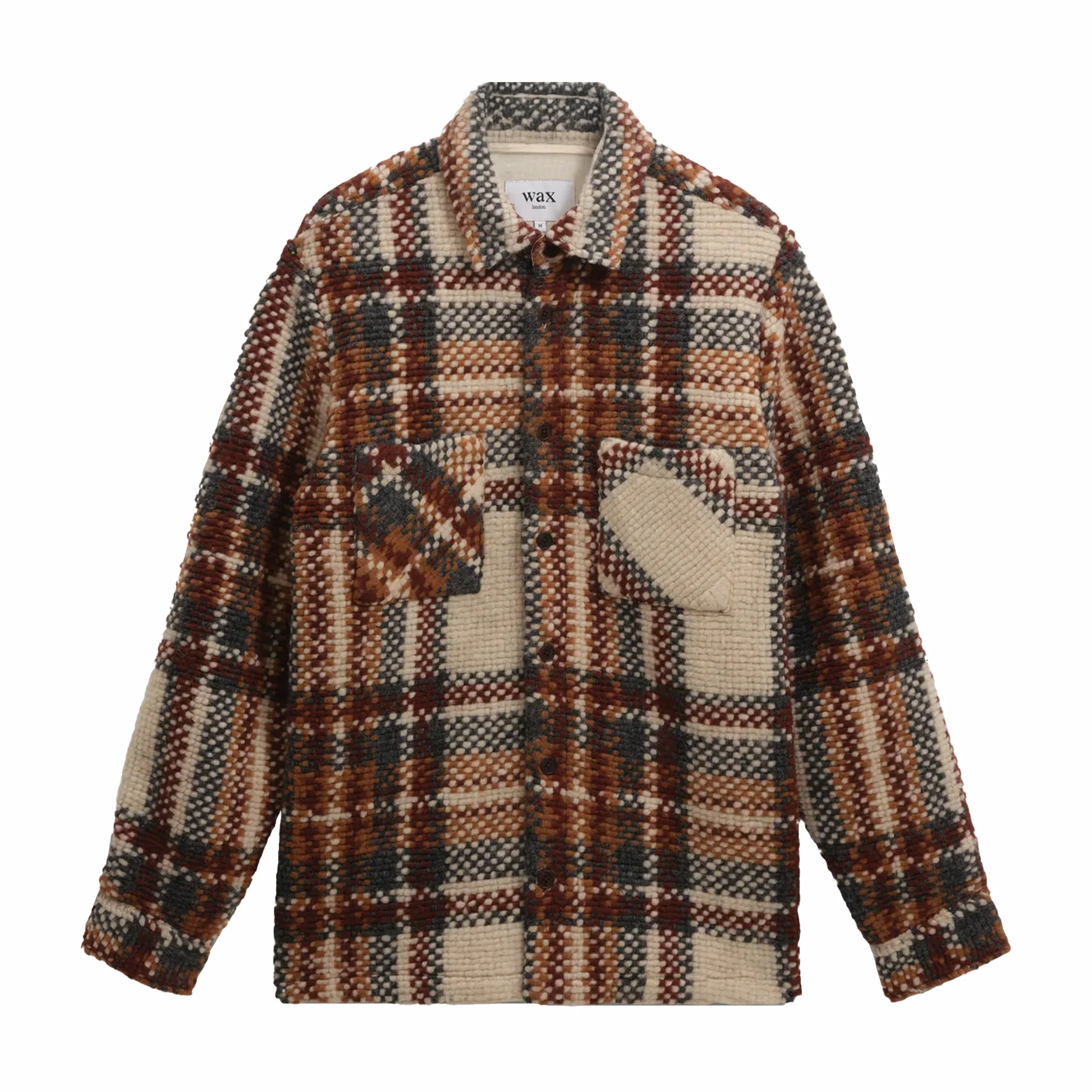 Wax London Whiting Overshirt - Wool Blend Bobble (Ecru/Multi)