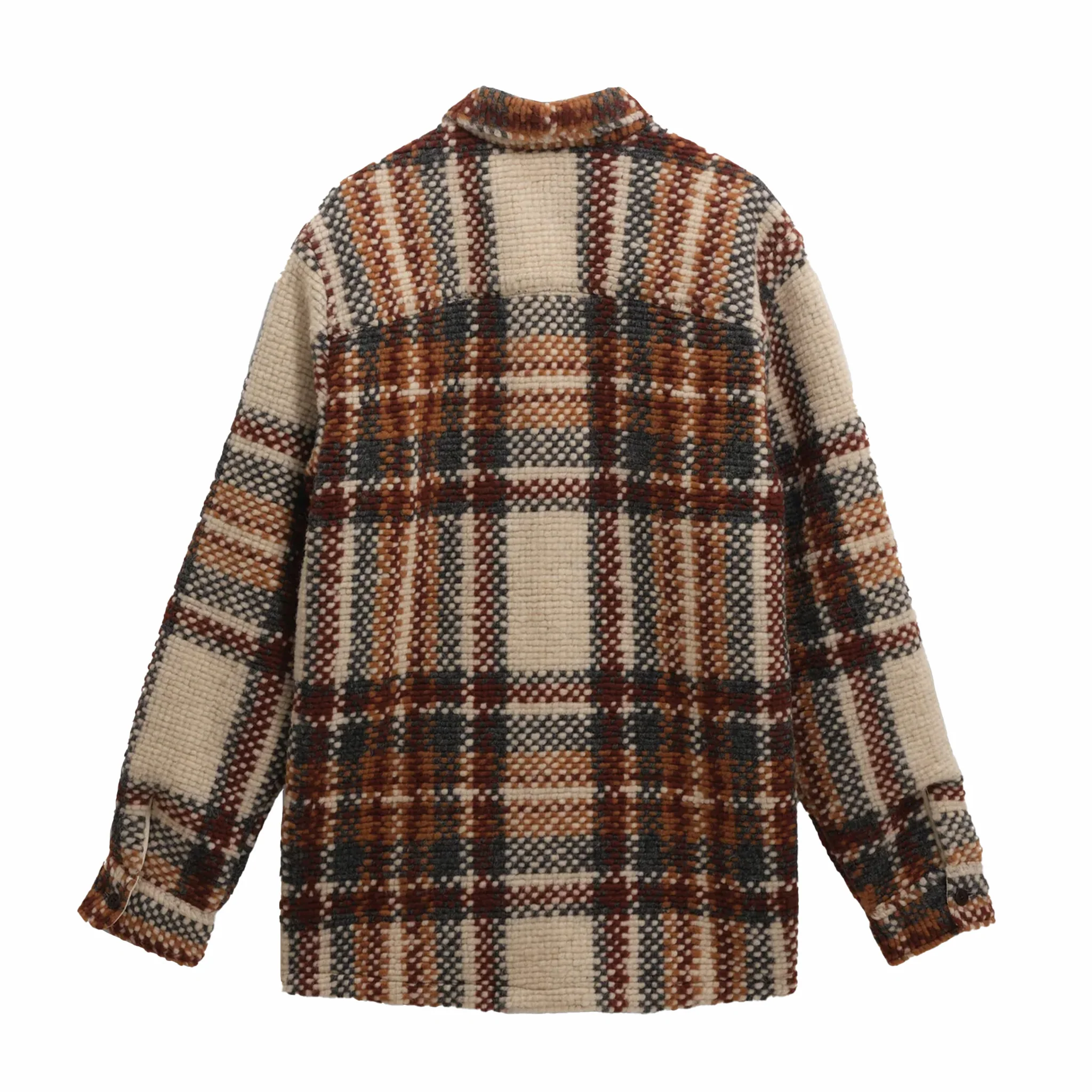 Wax London Whiting Overshirt - Wool Blend Bobble (Ecru/Multi) - Image 2
