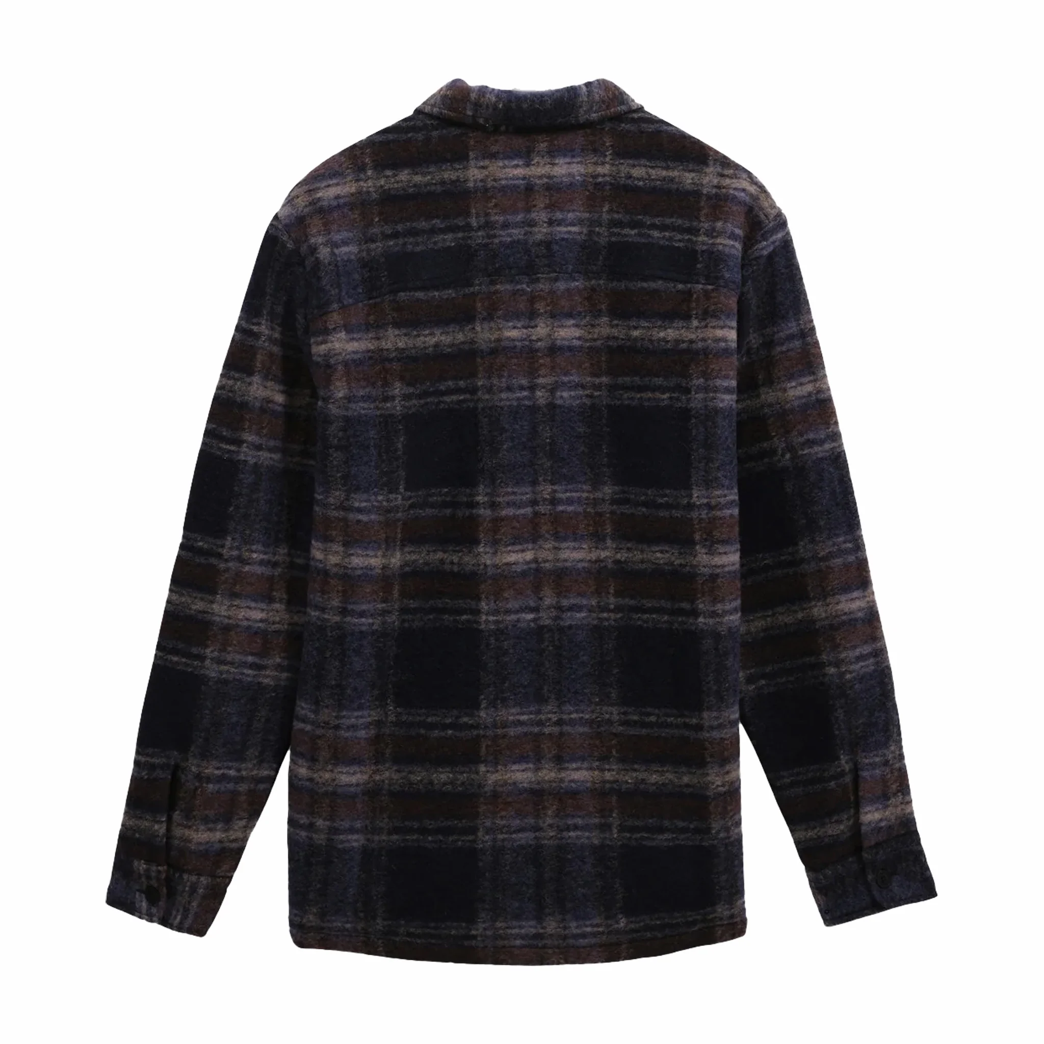 Wax London Whiting Overshirt - Wool Blend Check (Navy) - Image 2