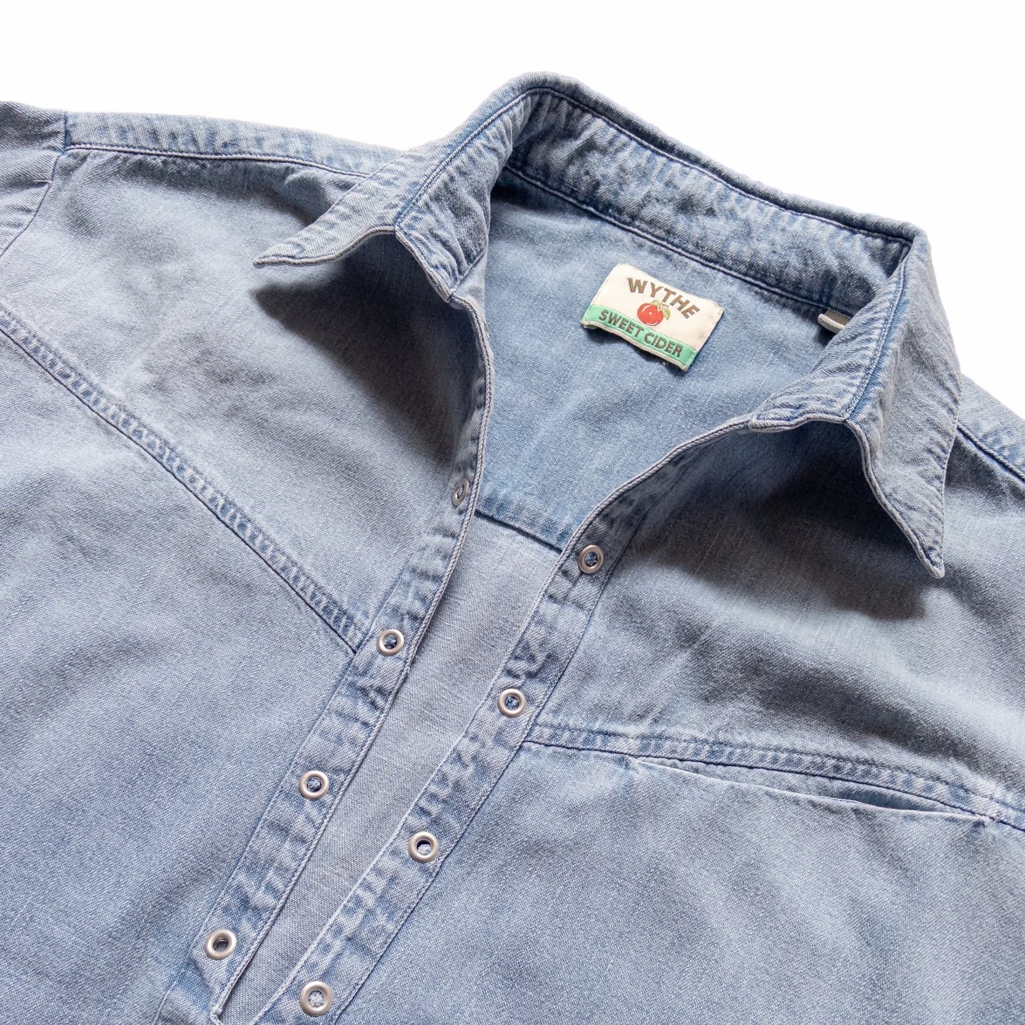 Wythe Denim Pullover Shirt (Washed Indigo) - Image 2