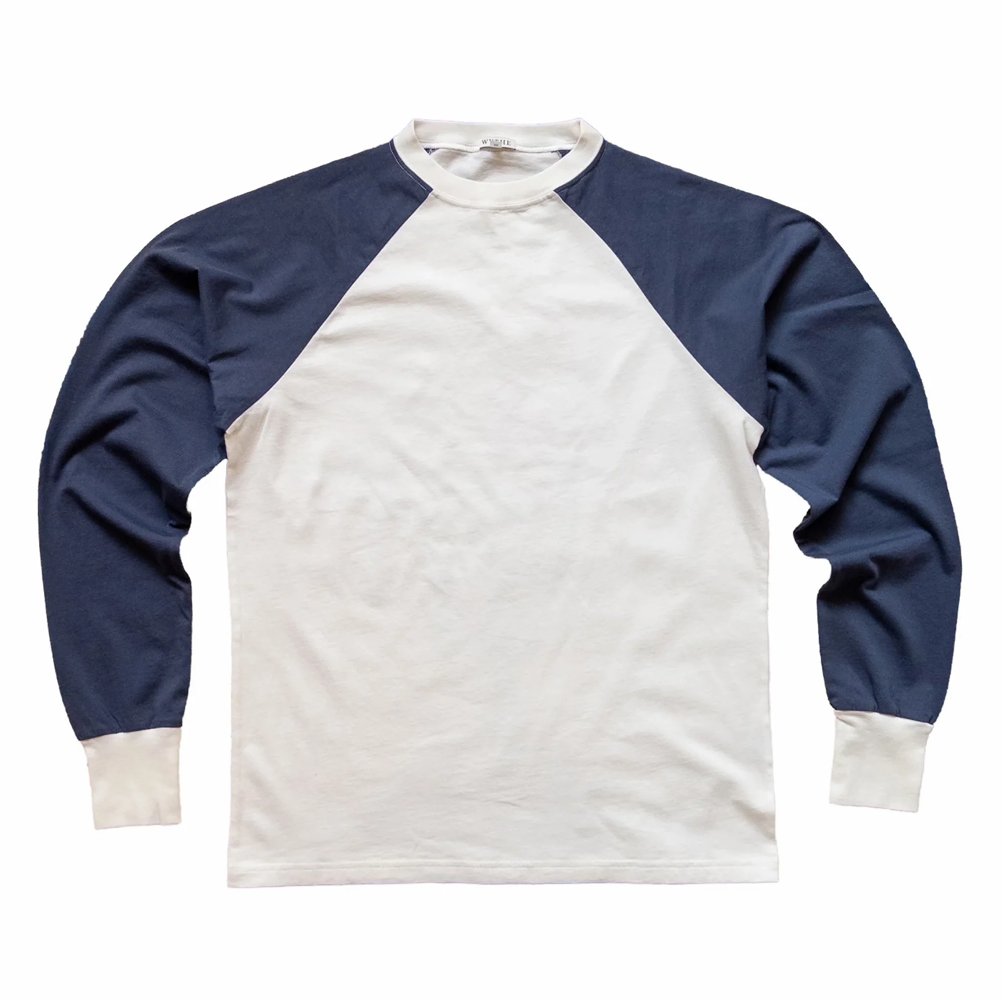 Wythe Longsleeve Raglan T-Shirt (White/Faded Navy)