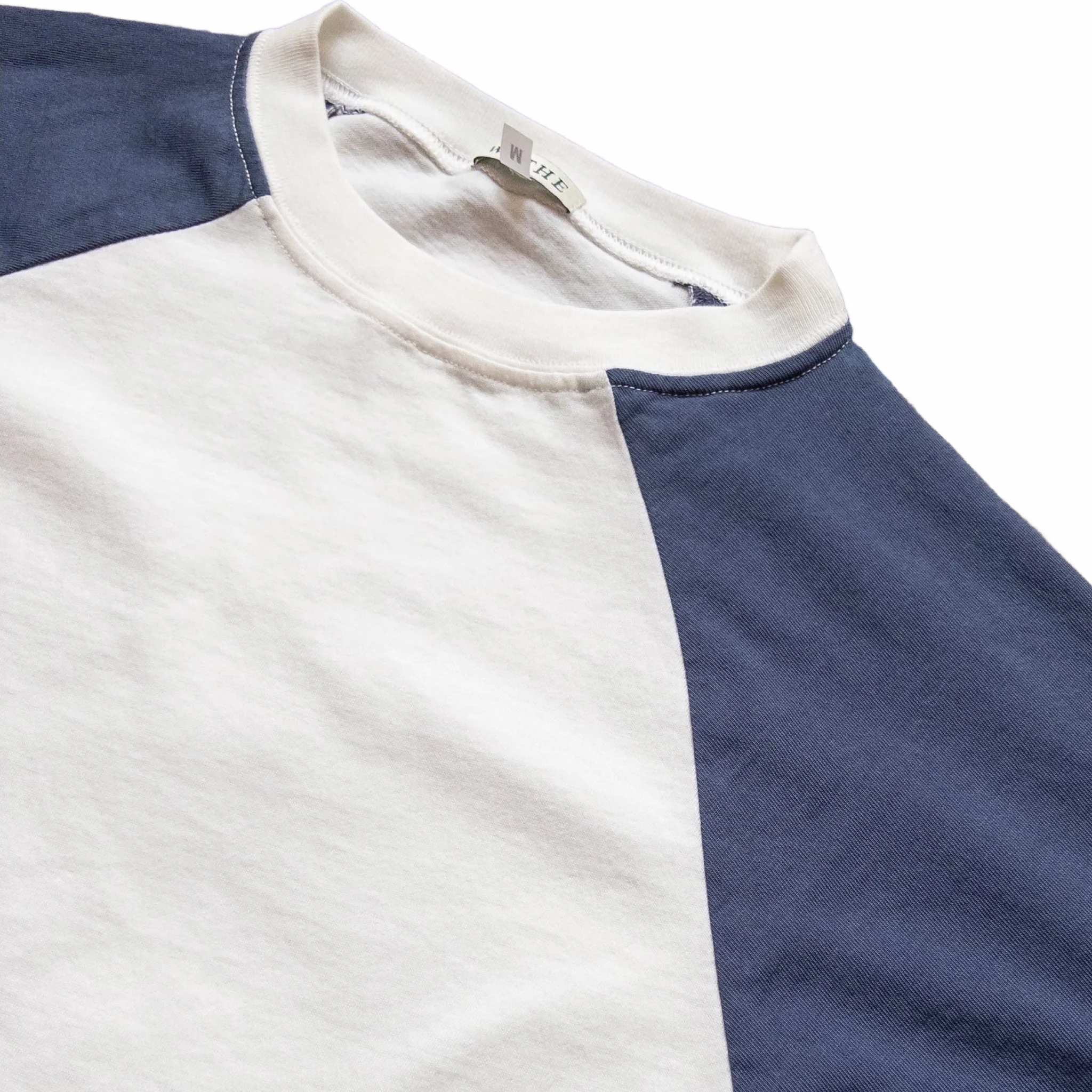 Wythe Longsleeve Raglan T-Shirt (White/Faded Navy) - Image 2