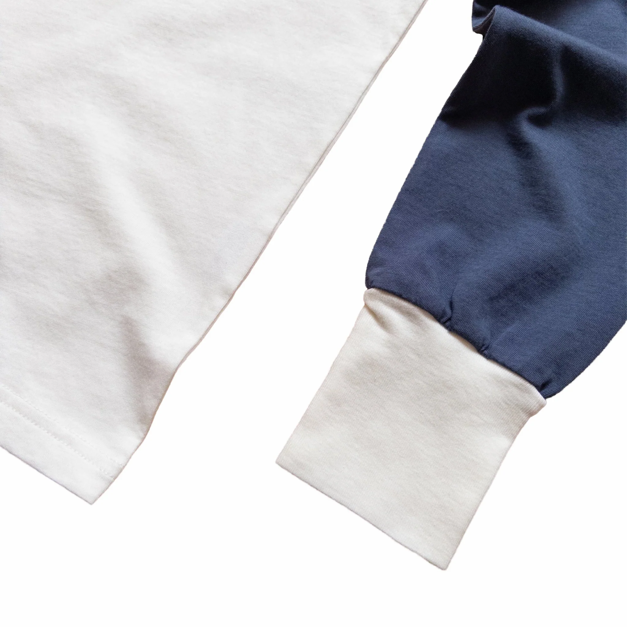 Wythe Longsleeve Raglan T-Shirt (White/Faded Navy) - Image 3