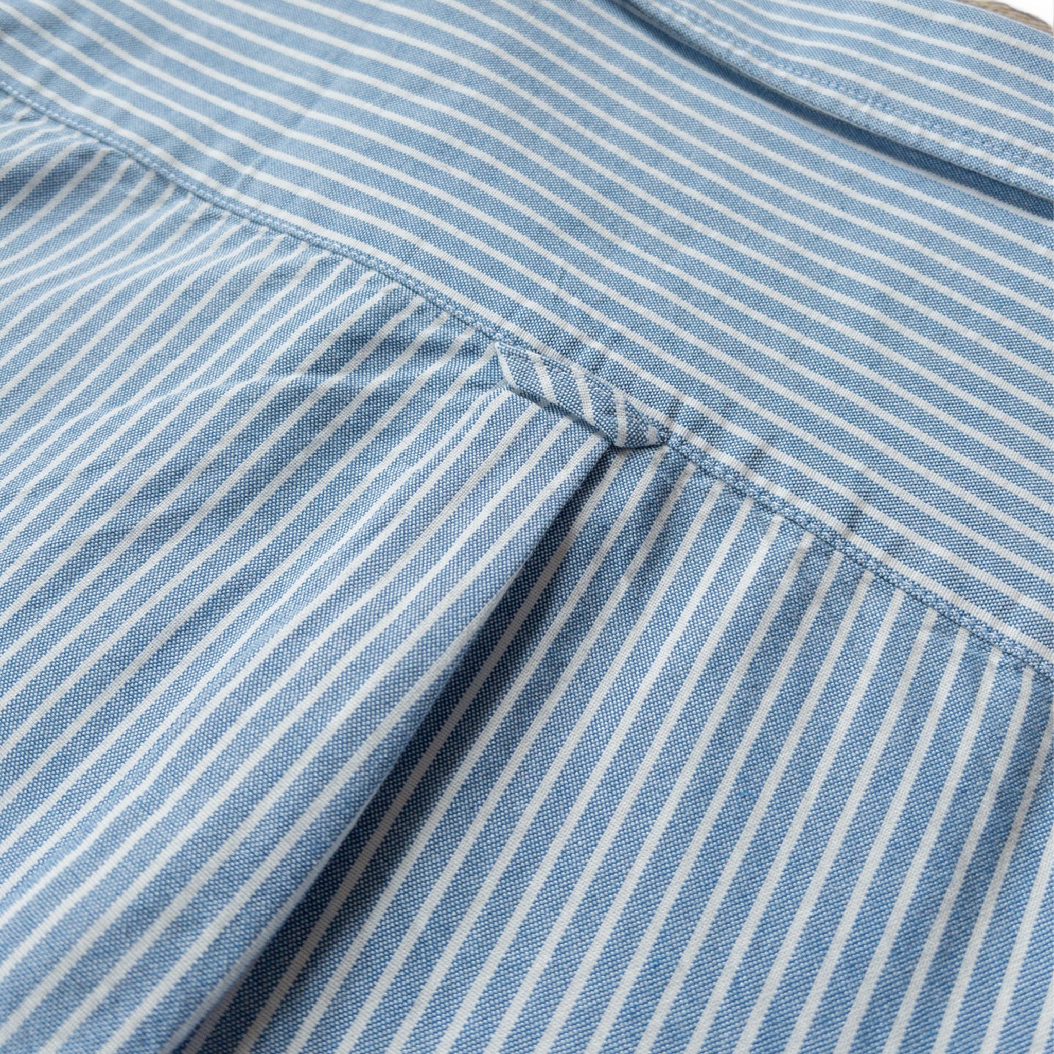 Wythe Oxford Cloth Button Down Shirt (Blue/White Stripe) - Image 3