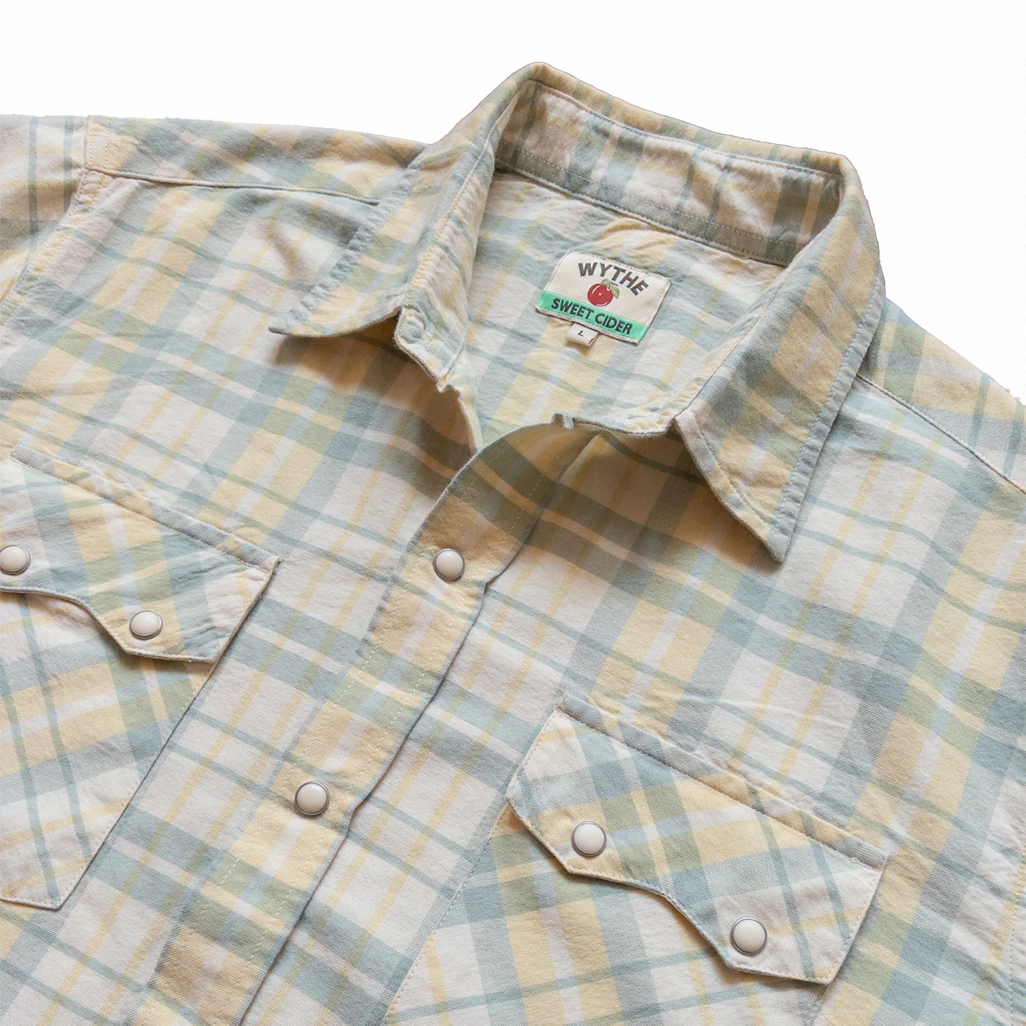 Wythe Oxford Cloth Pearlsnap Shirt (Sage/Sunflower Plaid) - Image 2