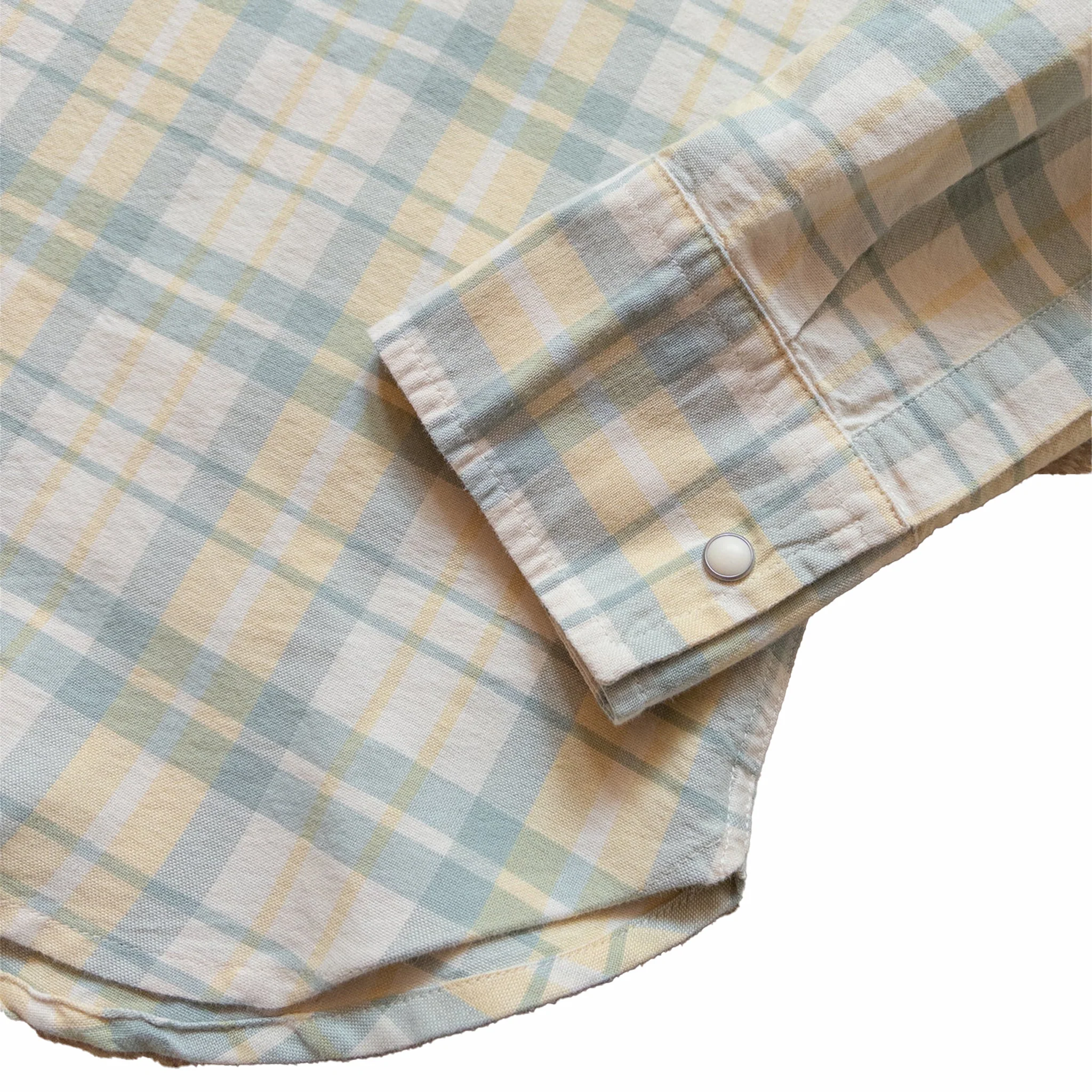 Wythe Oxford Cloth Pearlsnap Shirt (Sage/Sunflower Plaid) - Image 3